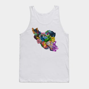 Spirograph Patterned Iran Counties Map Tank Top